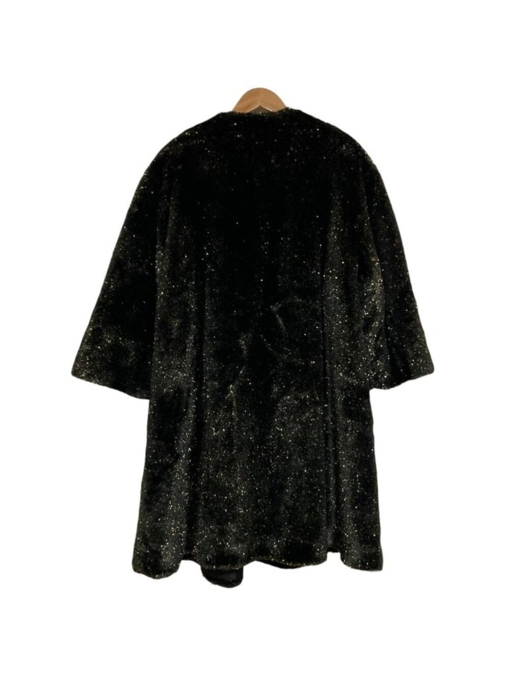 Dior Pret a Porter Lame Boa Coat 9 Black - Picture 2 of 7